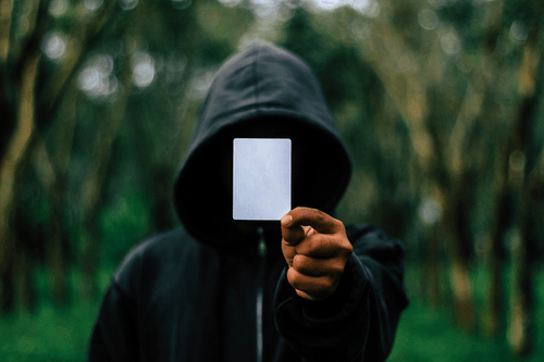 Man Hand Holding Card Mockup