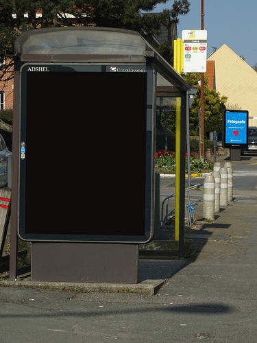 Bus Stop Digital Billboard Mockup