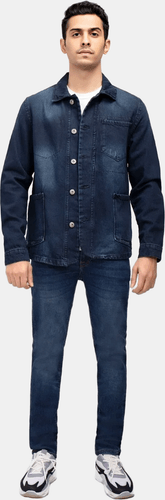 Man Standing In Denim Jacket Mockup