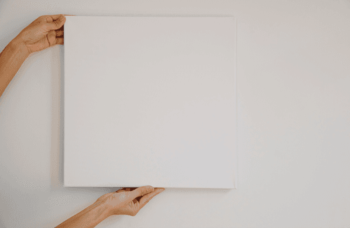 Hand Holding Square Poster Mockup