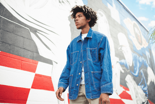 Man In Denim Jacket Mockup