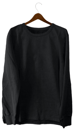 Black Long Sleeve Hanging Tshirt Mockup