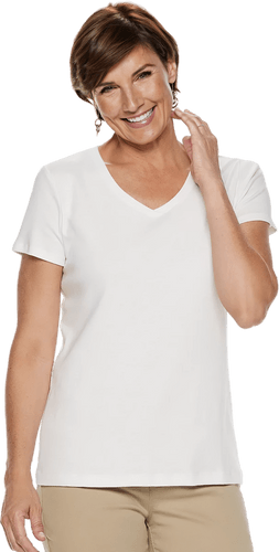Regular Fit V Neck Woman T Shirt Mockup