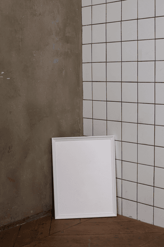 Leaning White Frame Mockup