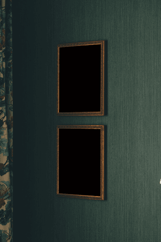 Two Gold Frame Mockups Hanging On A Wall