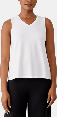 Woman Standing In White Tank Top Mockup