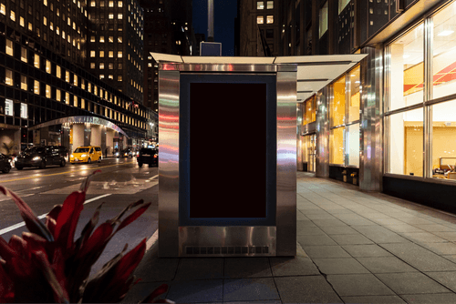Bus Stop Street Billboard Mockup